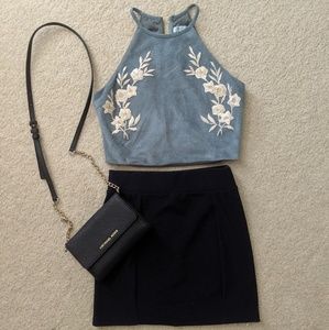 F21 Navy Mini Skirt